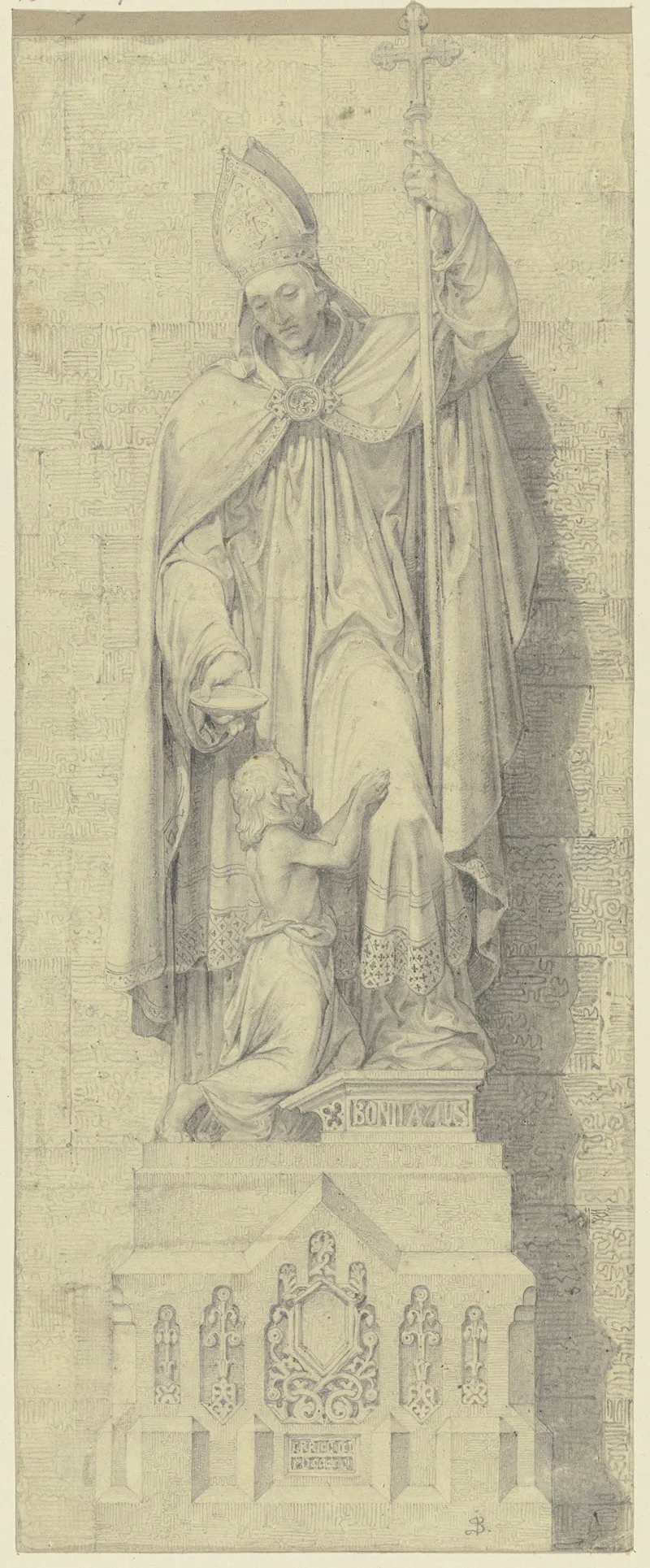 Statue Des Heiligen Bonifazius Wall Art by Johann Baptist Scholl The Younger - High-Resolution Digital Print