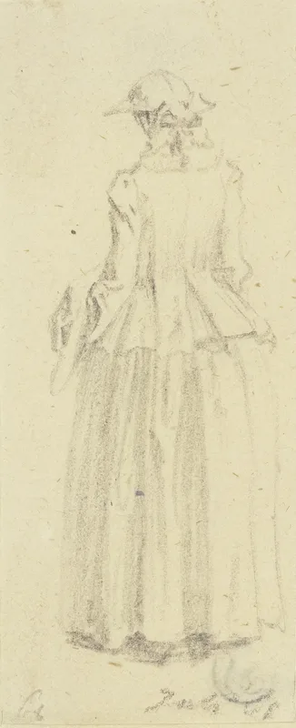 Stehende Frau In Ruckenansicht Wall Art by Daniel Nikolaus Chodowiecki - High-Resolution Digital Print