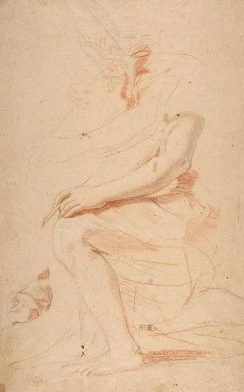 Studies For The Archangel Gabriel Wall Art by Nicolas Mignard - High-Resolution Digital Print