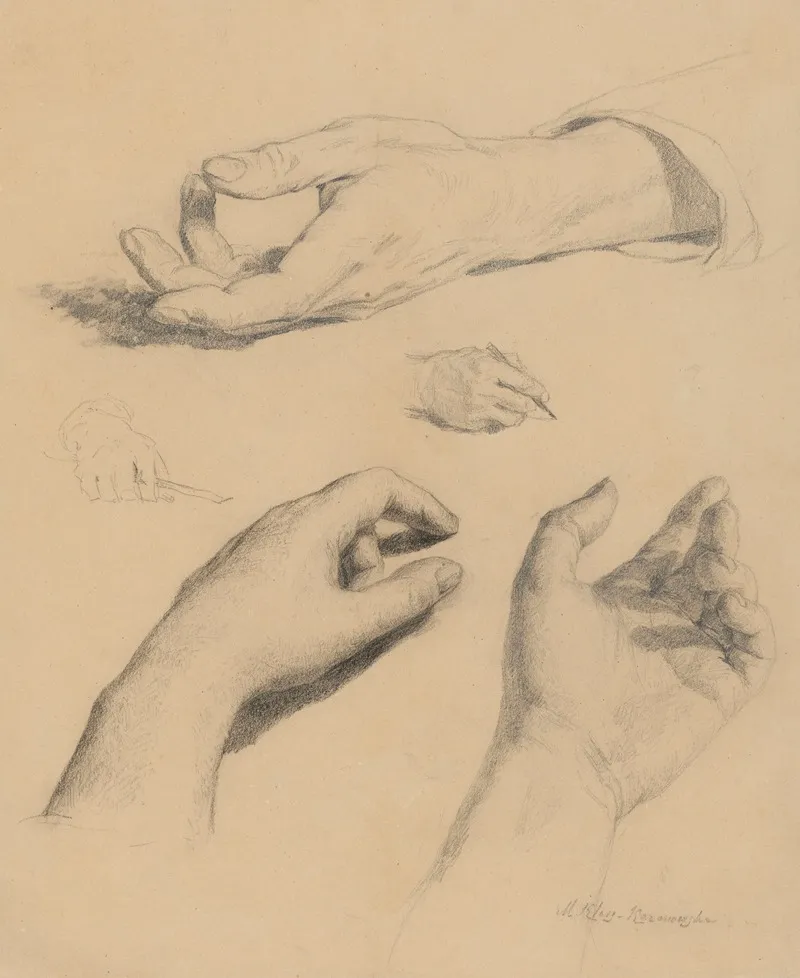 Studies Of Hands 11 Wall Art by Maria Klass-Kazanowska - High-Resolution Digital Print