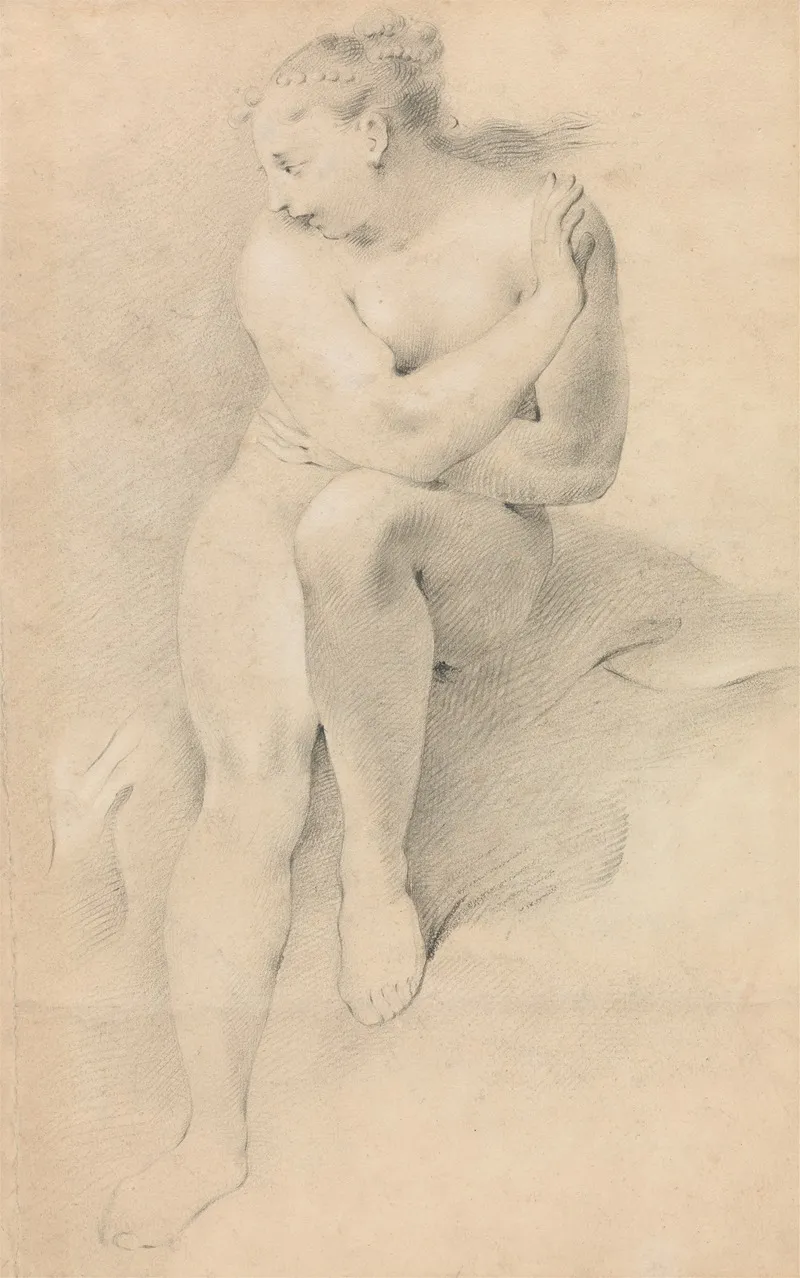 Study Of A Classical Female Figure Wall Art by John Opie - High-Resolution Digital Print