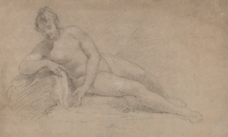 Study Of A Female Nude 7 Wall Art by William Hogarth - High-Resolution Digital Print