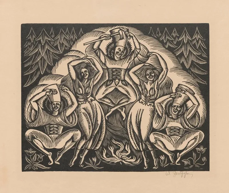 Taniec 2 Wall Art by Władysław Skoczylas - High-Resolution Digital Print