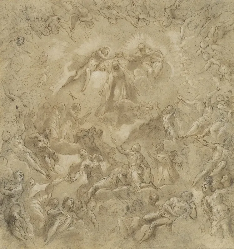The Coronation Of The Virgin 6 Wall Art by Jacopo Palma il Giovane - High-Resolution Digital Print