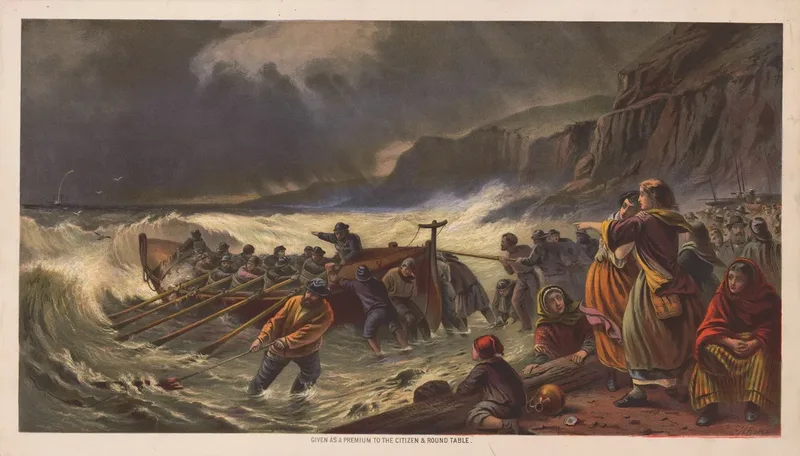 The Departure Launching The Life Boat Wall Art by Armstrong & Co. Lith. - High-Resolution Digital Print