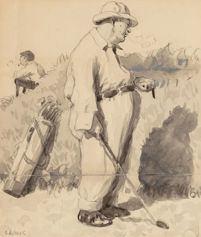 The Golfer Wall Art by Arthur Burdett Frost - High-Resolution Digital Print
