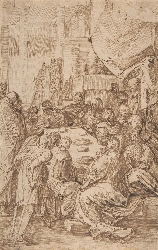 The Last Supper 17 Wall Art by Master of the Egmont Albums - High-Resolution Digital Print