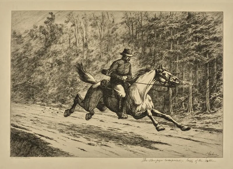 The Newspaper Correspondent News Of The Battle 2 Wall Art by Edwin Forbes - High-Resolution Digital Print
