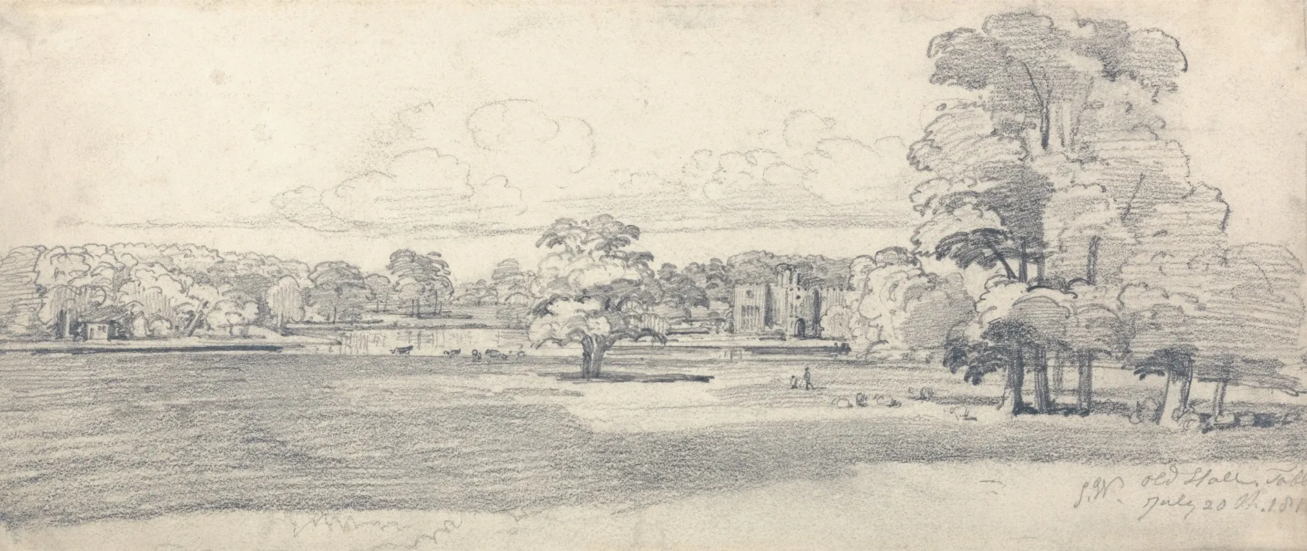The Old Hall Tabley Surrounded By Parkland July 20 1814 Wall Art by James Ward - High-Resolution Digital Print