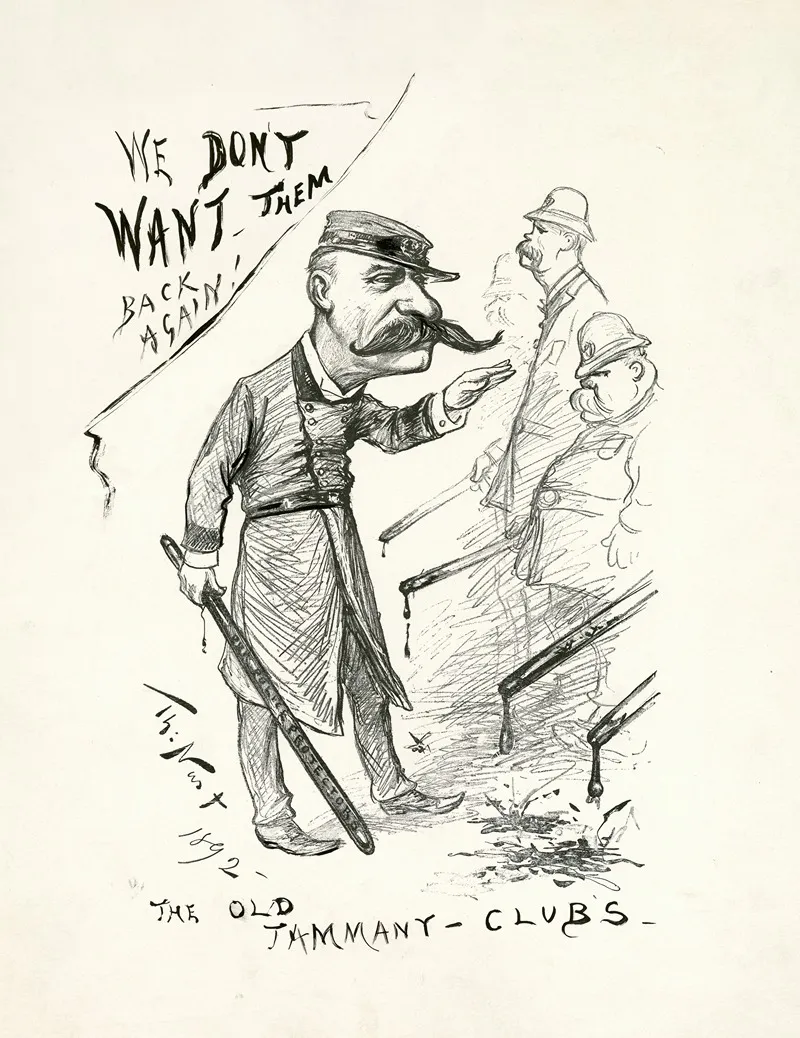 The Old Tammany Clubs Wall Art by Thomas Nast - High-Resolution Digital Print