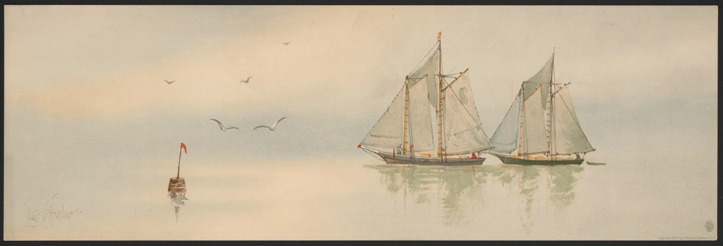 Two Fishermen 5 Wall Art by Louis Kinney Harlow - High-Resolution Digital Print