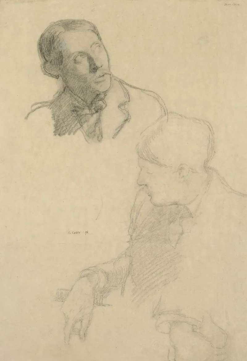 Two Portrait Studies Of Charles Conder Wall Art by William Rothenstein - High-Resolution Digital Print