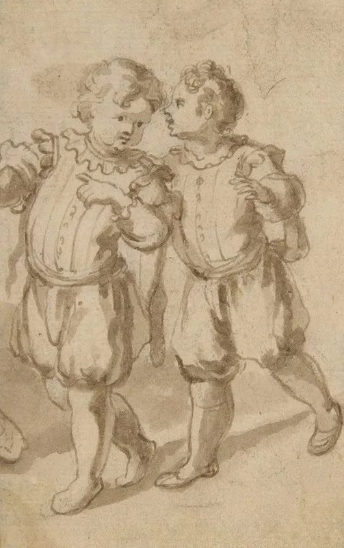 Two Young Page Boys Wall Art by Bernardino Rodriguez - High-Resolution Digital Print