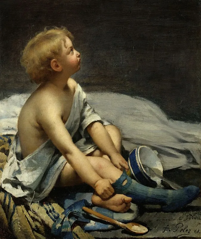 Un Enfant Dans La Mansarde Wall Art by Fernand Pelez - High-Resolution Digital Print