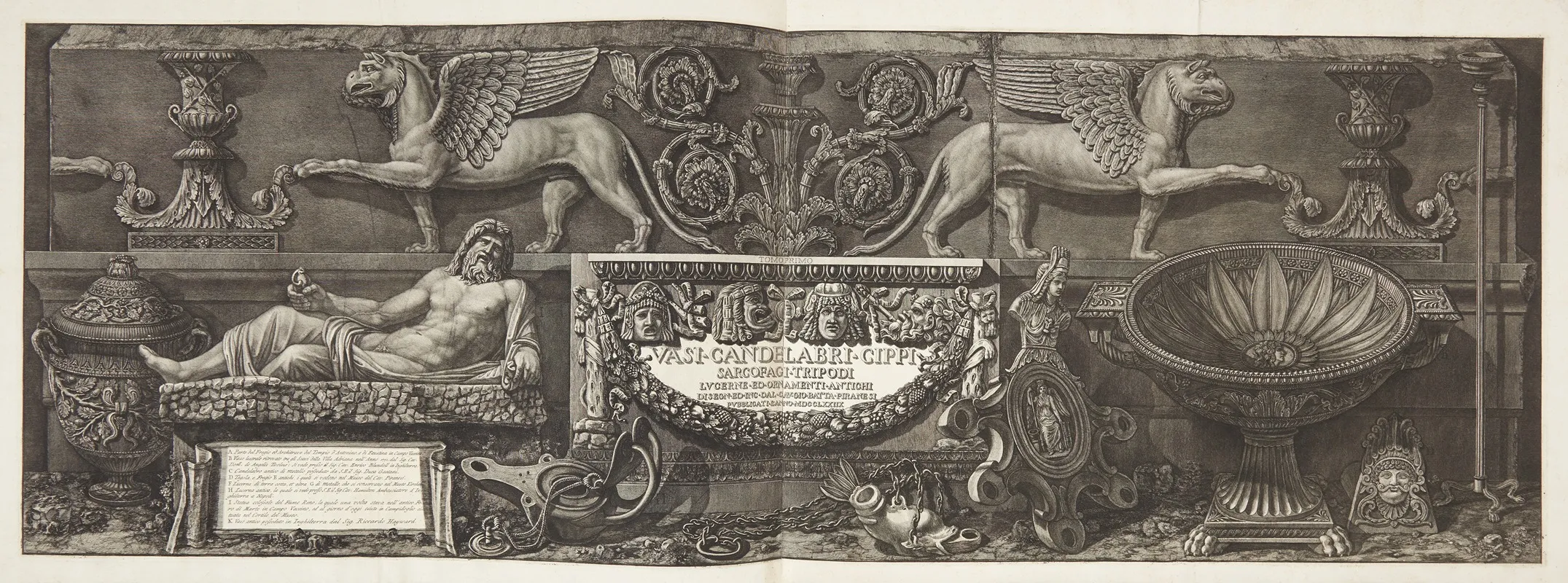 Vasi Candelabri Cippi Sarcophagi Titelblad Til Serien Forste Bind Wall Art by Giovanni Battista Piranesi - High-Resolution Digital Print