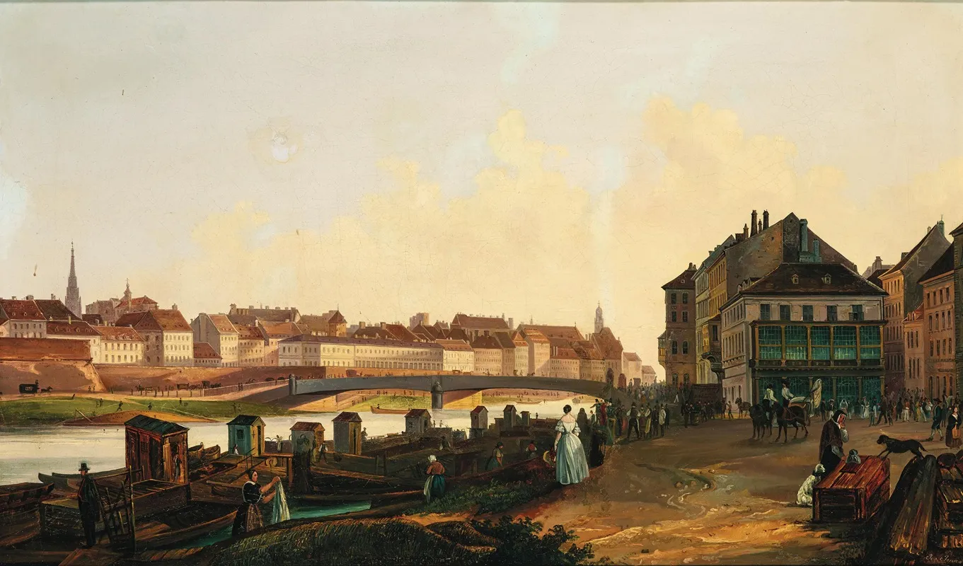Vienna A View Of The Ferdinandsbrucke Wall Art by Josef Jonas - High-Resolution Digital Print