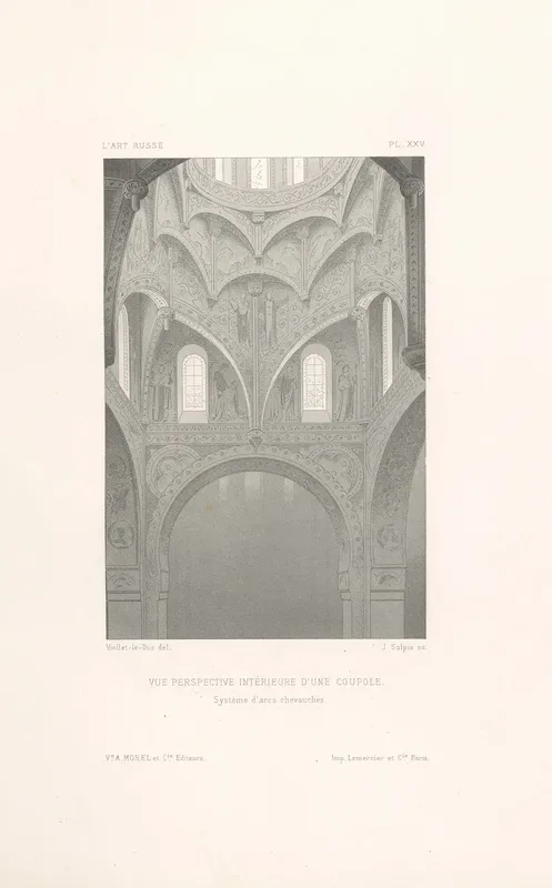 Vue perspective interieure dune coupole systeme d Wall Art by Eugène-Emmanuel Viollet-le-Duc - High-Resolution Digital Print