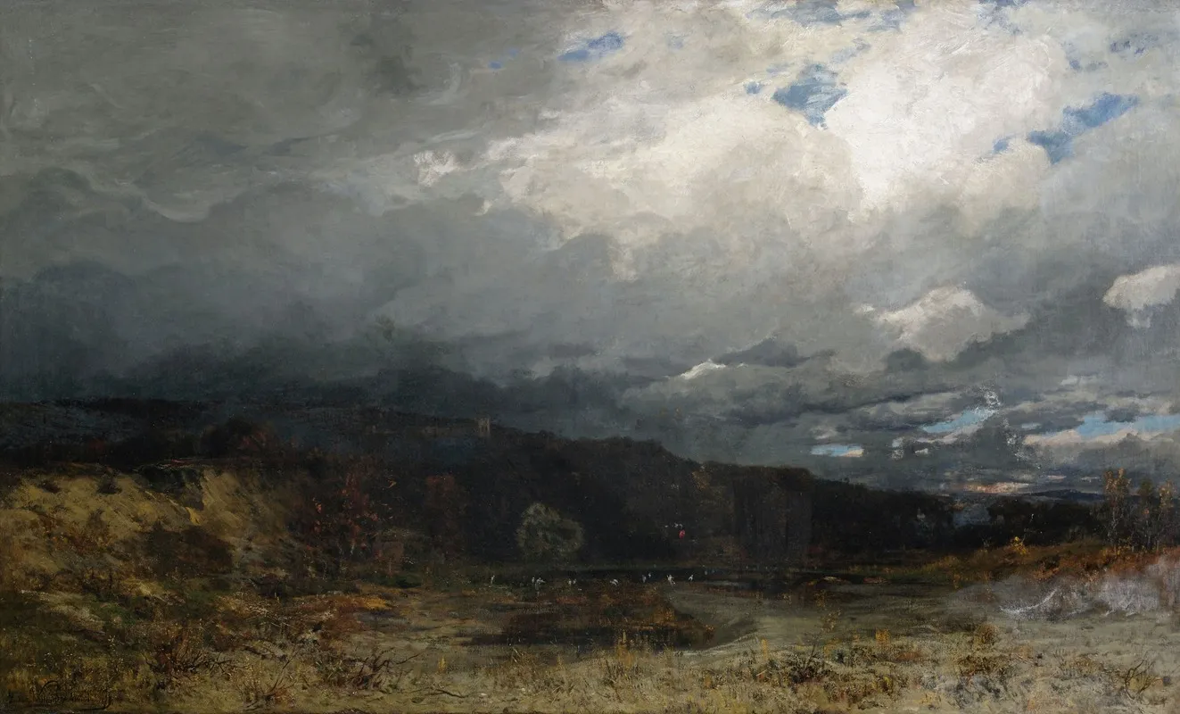 Wolkenverhangene Moorlandschaft Im Vorgebirge Wall Art by Ludwig Willroider - High-Resolution Digital Print