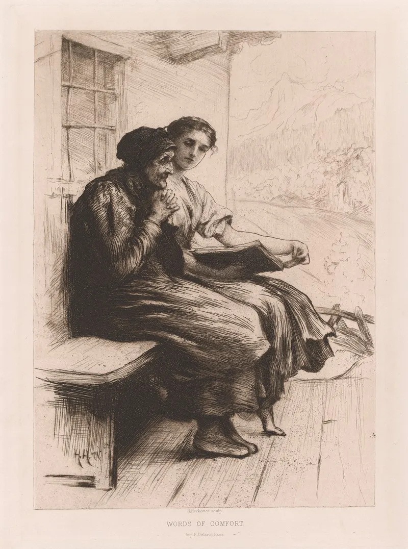 Words Of Comfort Wall Art by Sir Hubert von Herkomer - High-Resolution Digital Print