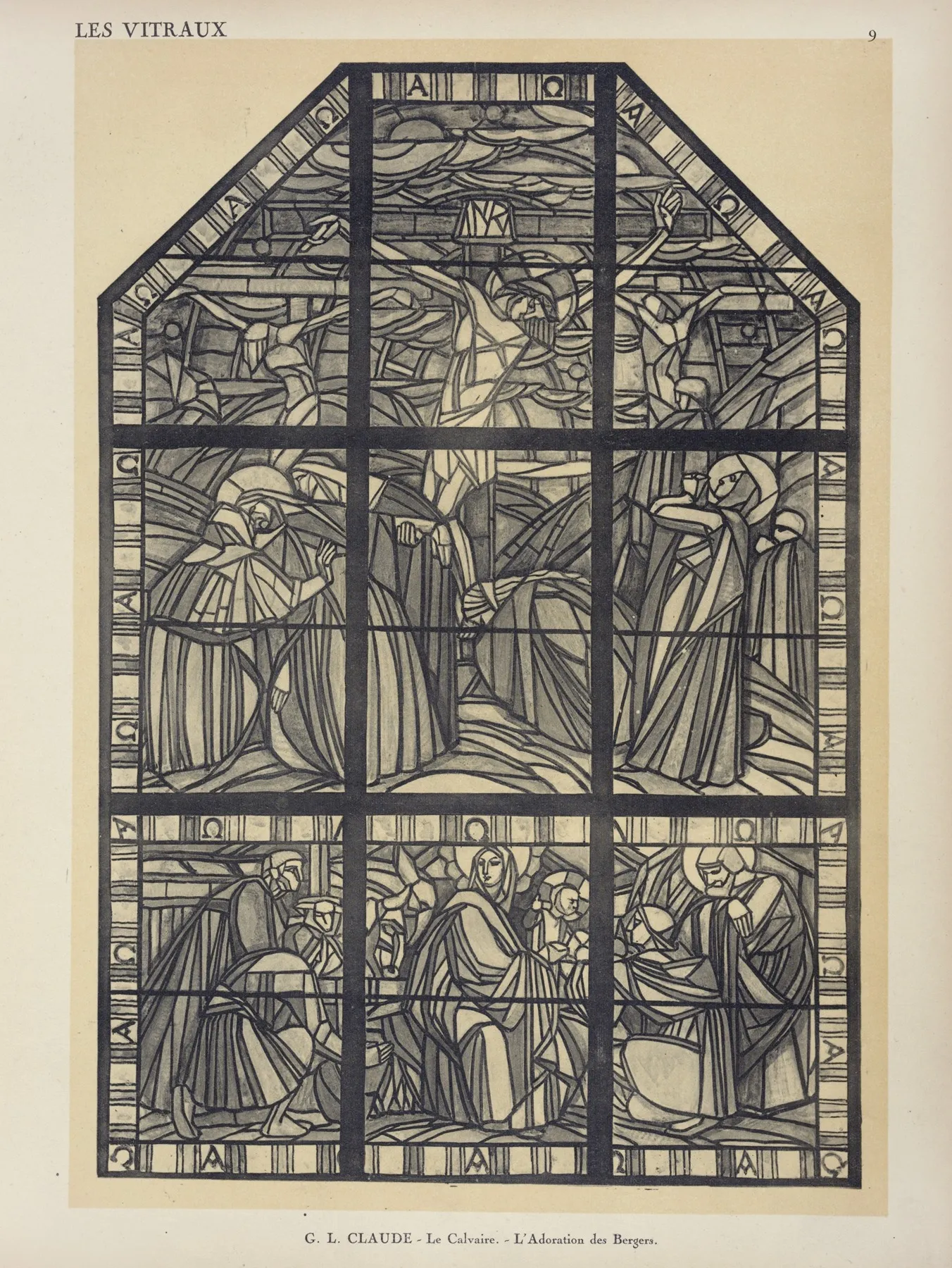 1 Le Calvaire 2 Ladoration Des Bergers Maquette Au Pavillon Du Vitrail by Jacques Gruber - Canvas Print
