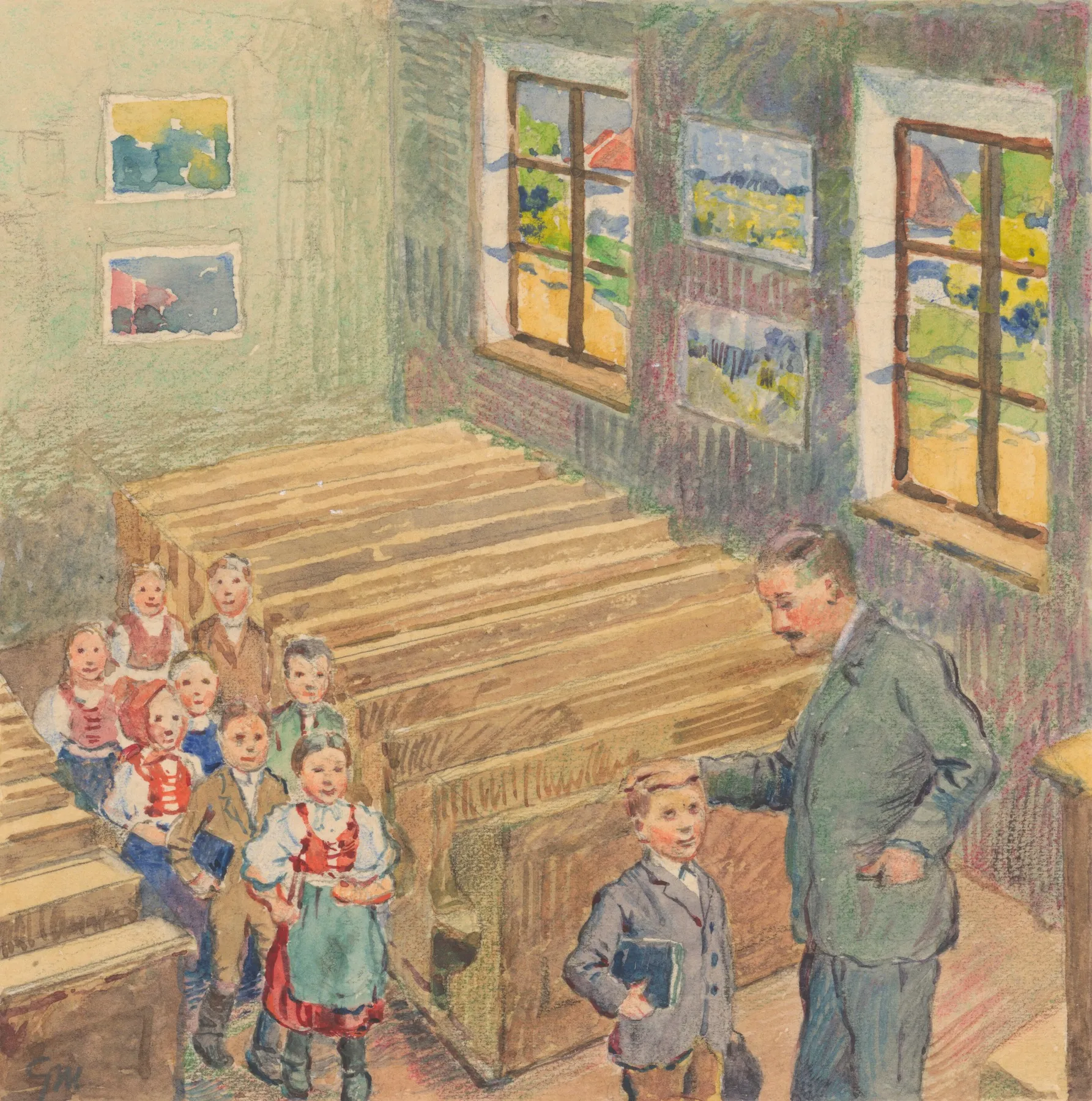 1 Teacher With Children In A Class