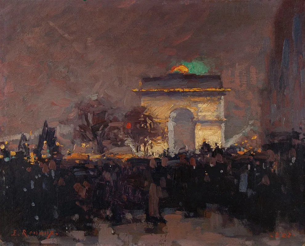 11 Novembre 1920 Installation Des Cendres Du Soldat Inconnu Sous Larc De Triomphe De Letoile by Ernest Jules Renoux - Canvas Print