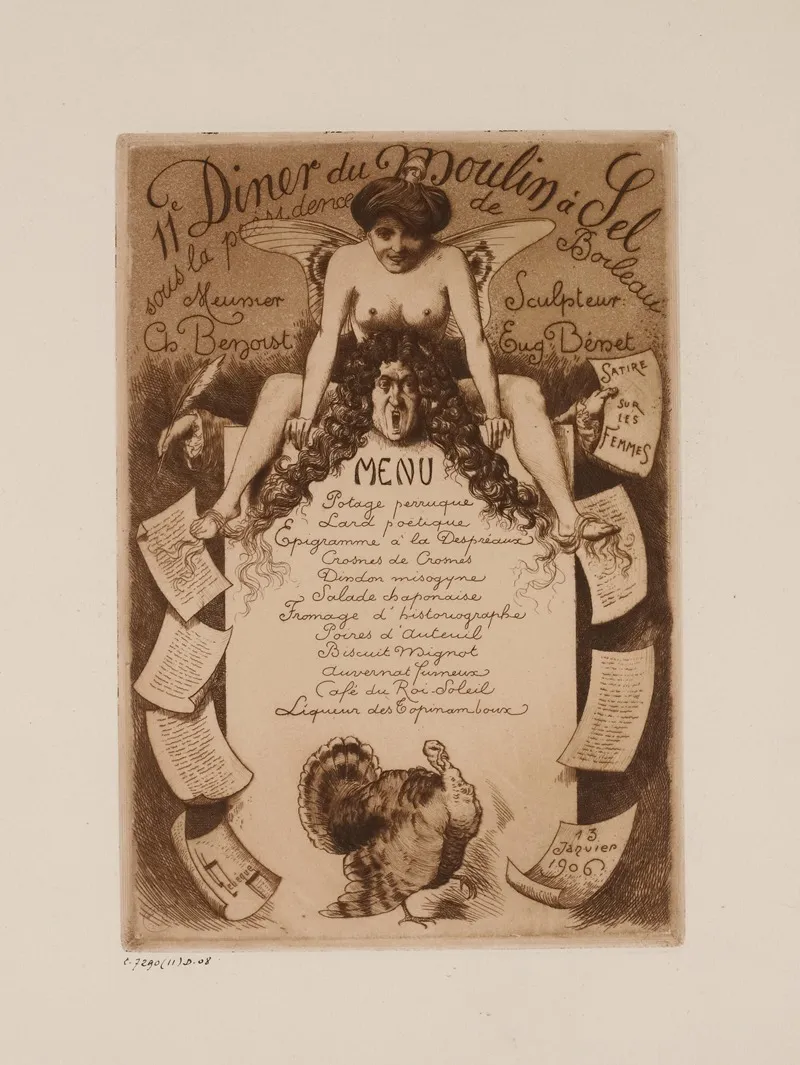 11e Diner Du Moulin A Sel Le 13 Janvier 1906 Sous La Presidence De Boileau by Léon Lebègue - Canvas Print