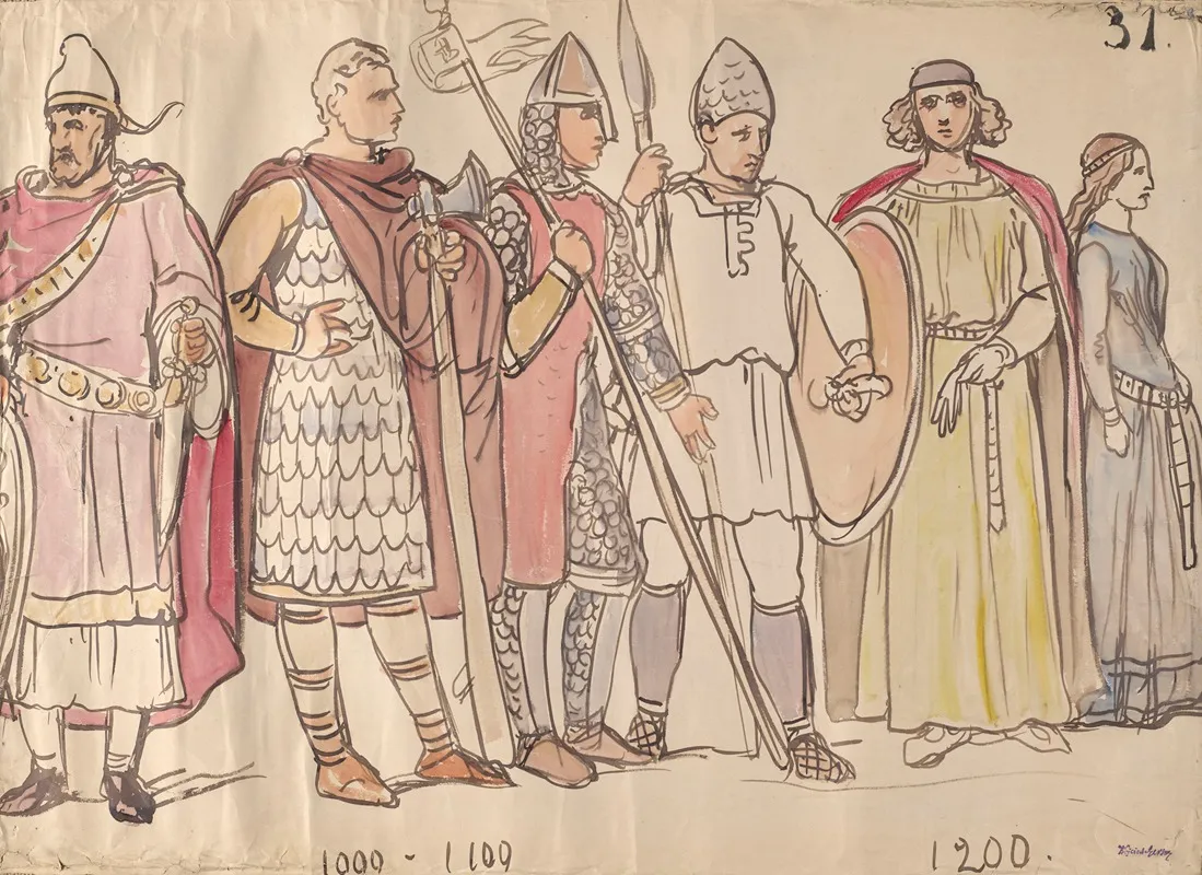 11th 12th And 13th Century Male And Female Garments