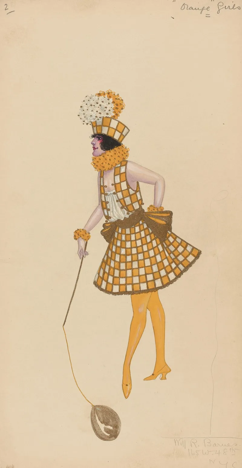 2 Orange Girls by Will R. Barnes - Canvas Print