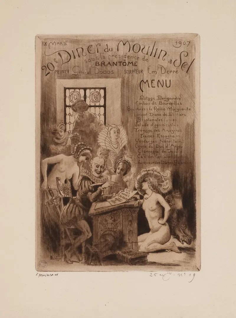 20e Diner Du Moulin A Sel 18 Mars 1907 Sous La Presidence De Lane Dor by Léon Lebègue - Canvas Print