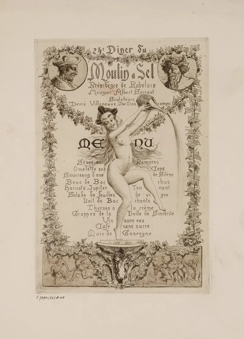 24e Diner Du Moulin A Sel Sous La Presidence De Rabelais by Léon Lebègue - Canvas Print