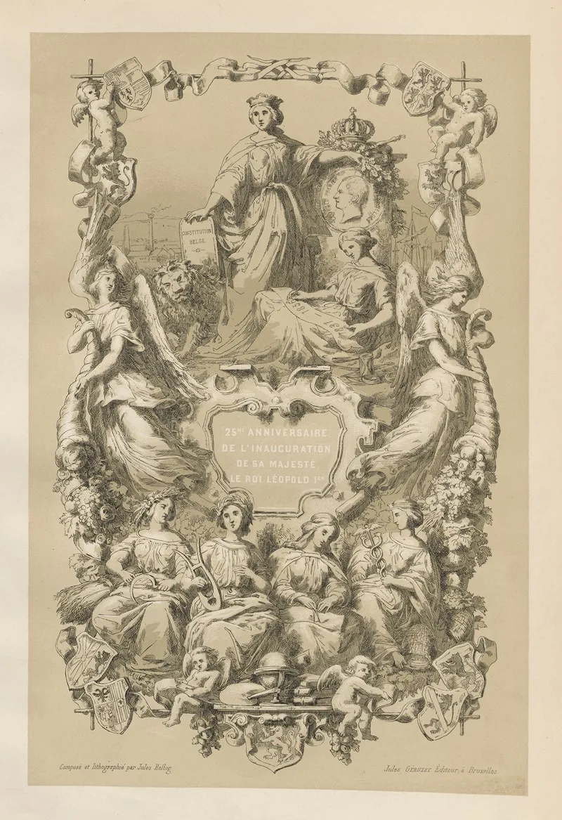 25e Anniversaire De Linauguration De Sa Majeste Le Roi Leopold I Title by Jules Helbig - Canvas Print