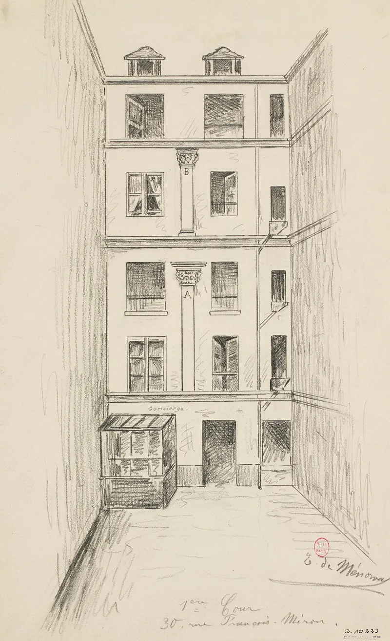 30 Rue Francois Miron 2 by Eugène de Ménorval - Canvas Print
