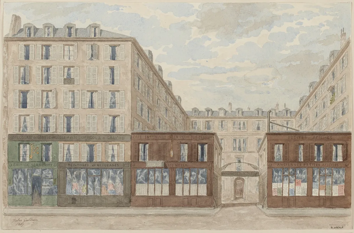 41 Rue Jean Jacques Rousseau 1er Arrondissement by Jules Gaildrau - Canvas Print
