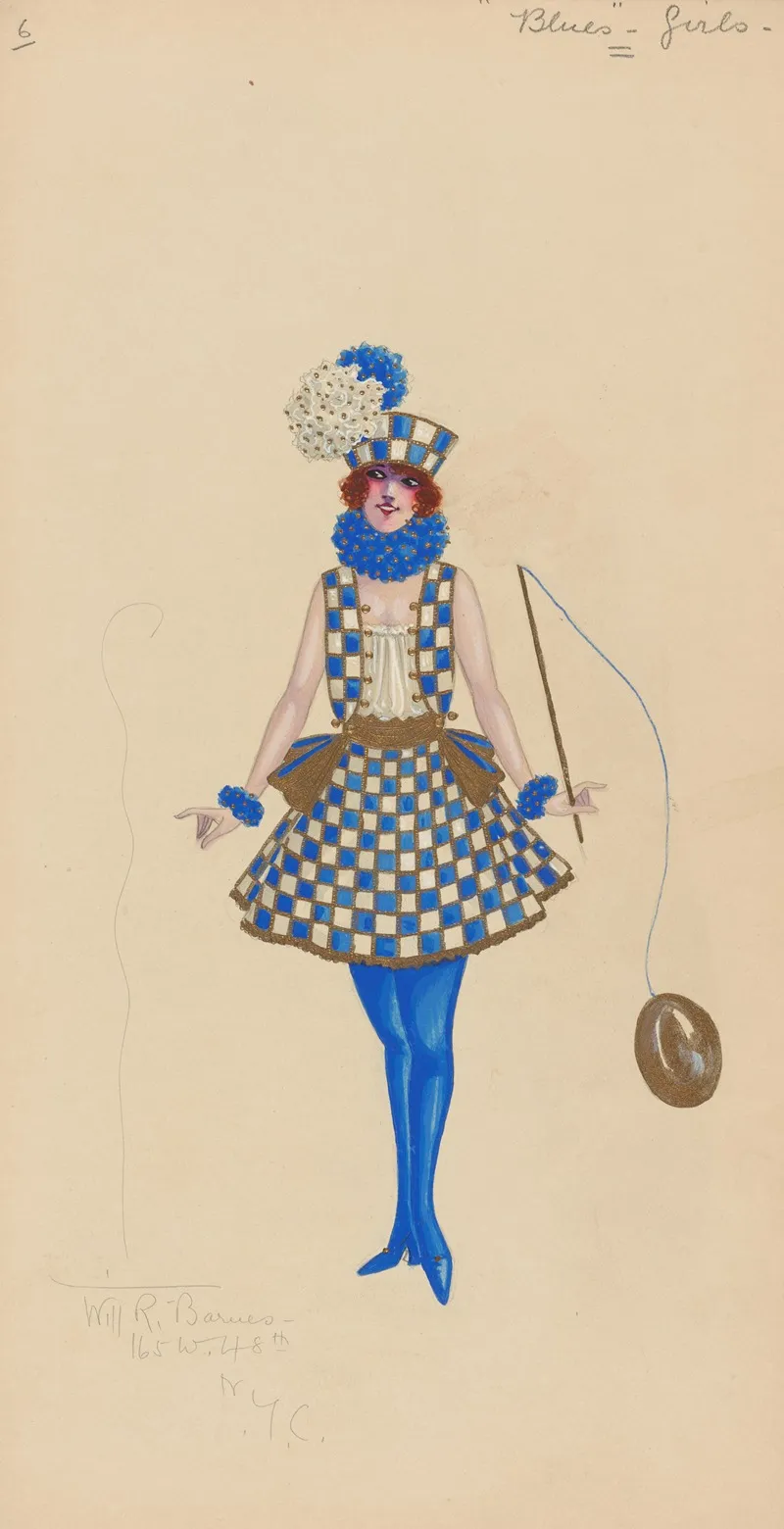 6 Blues Girls by Will R. Barnes - Canvas Print