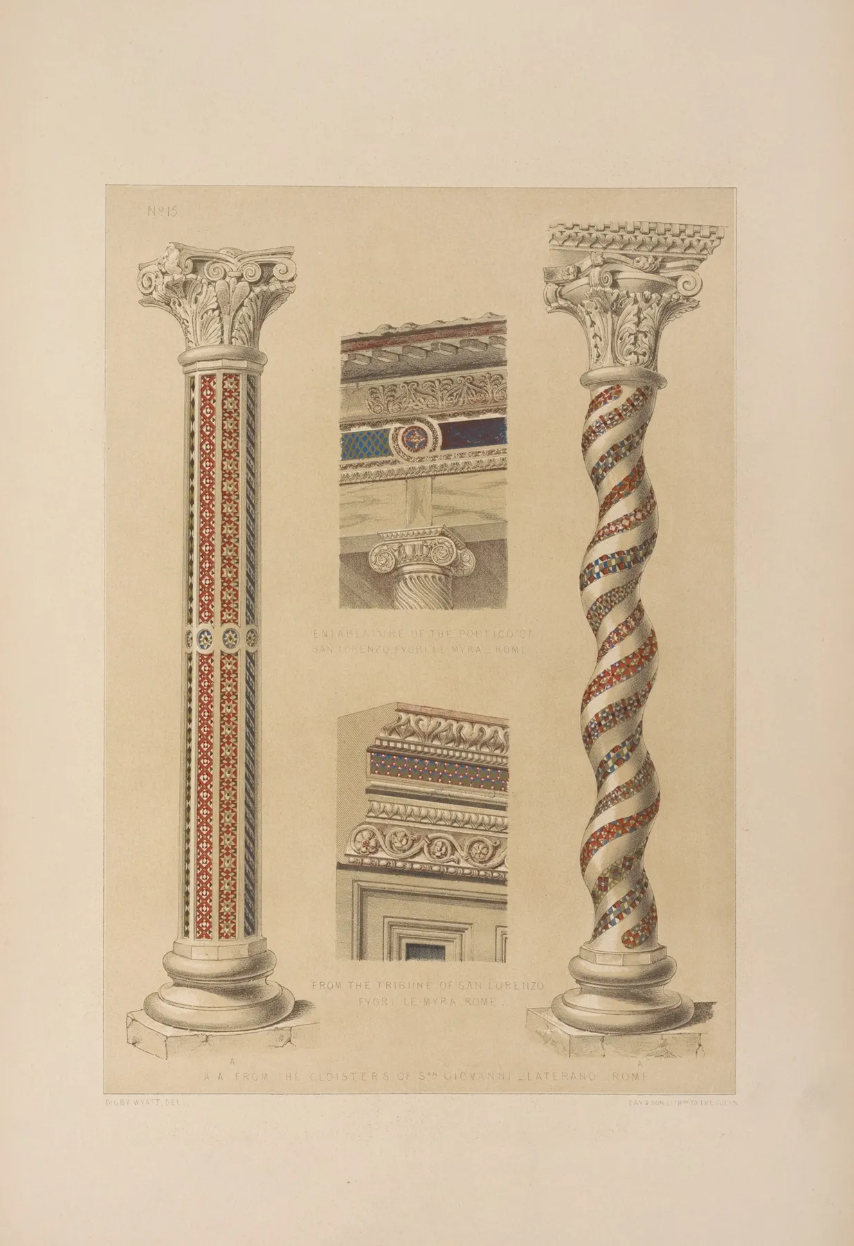 A A From The Cloisters Of San Giovanni Laterano Rome Entablature Of The Portico Of San Lorenzo Fuori Le Mura Rome
