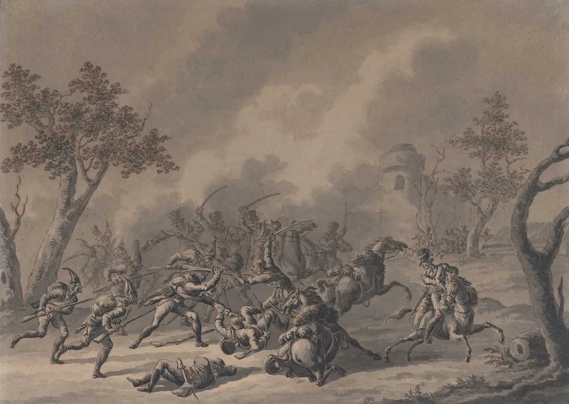 A Battle Between Cavalrymen And Infantry 2