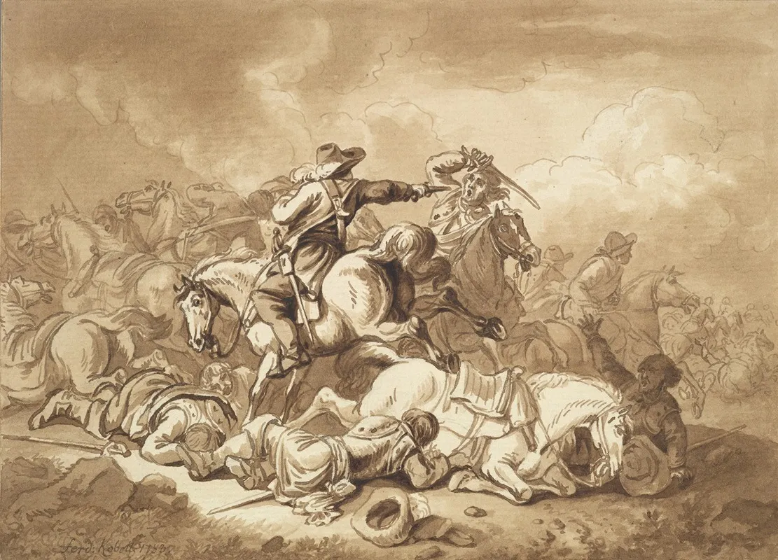 A Battle Scene 4 by Ferdinand Kobell - Canvas Print