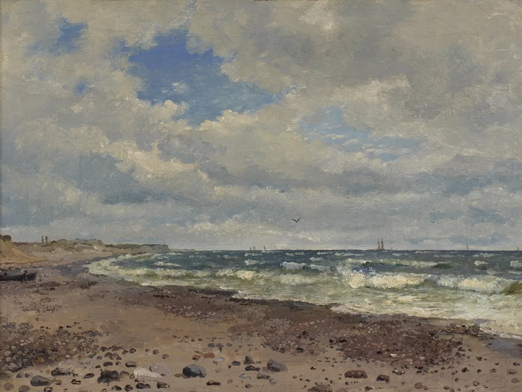A Beach With Dunes The West Coast Of Jutland by Dankvart Dreyer - Canvas Print