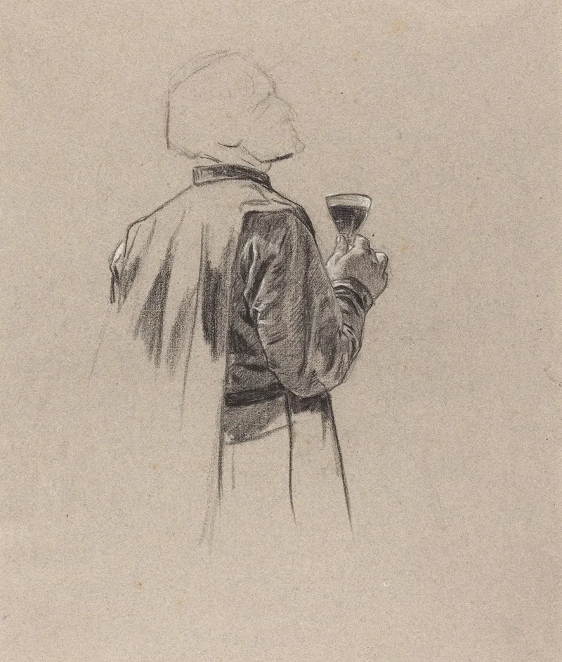 A Bearded Gentleman With A Glass Of Wine