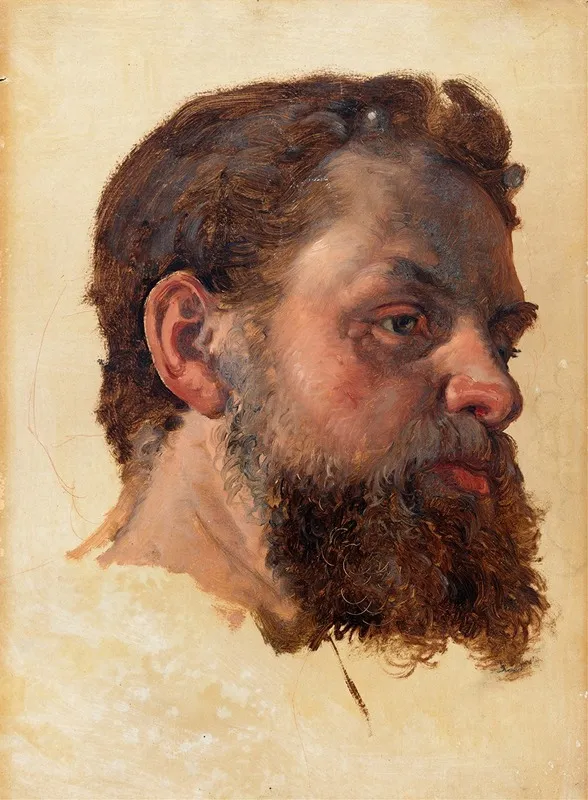 A Bearded Man by Jørgen Roed - Canvas Print