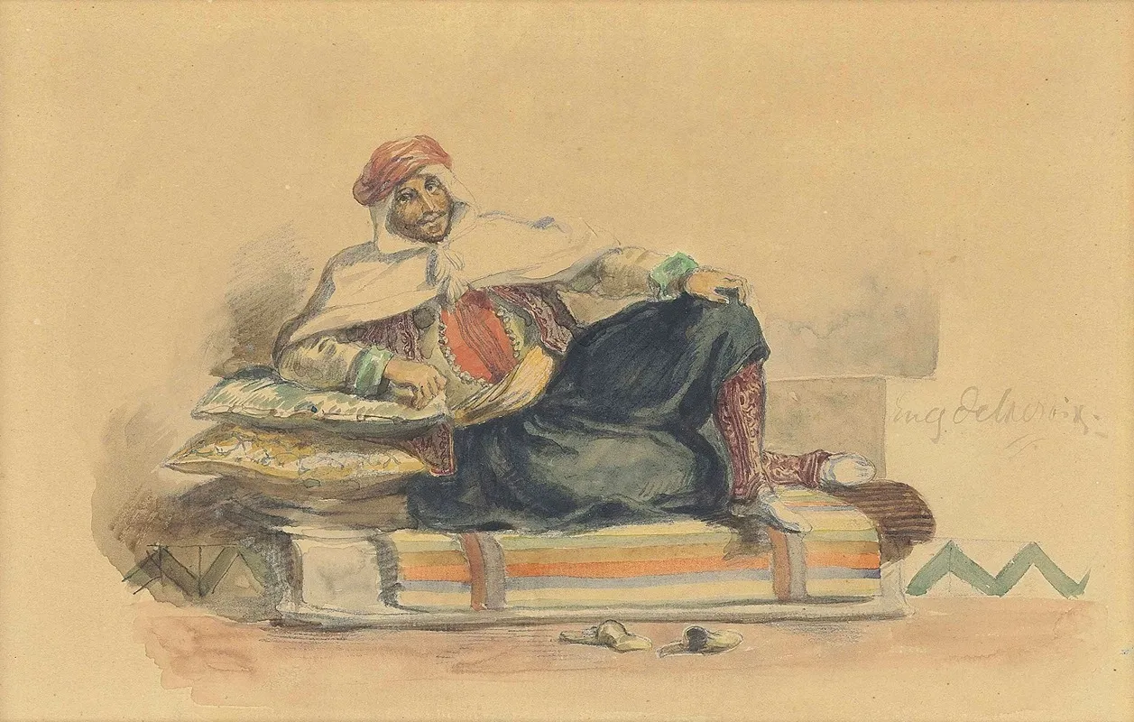 A Berber Seated On A Low Couch