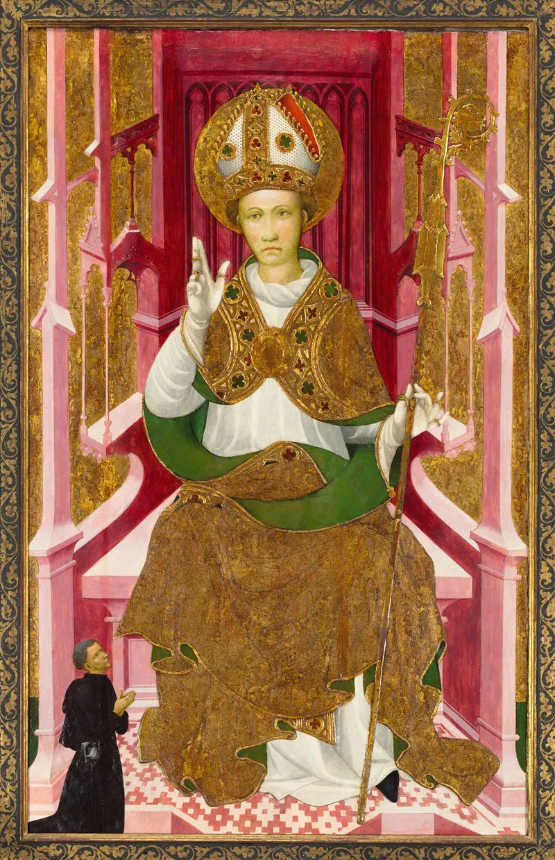 A Bishop Saint With A Donor
