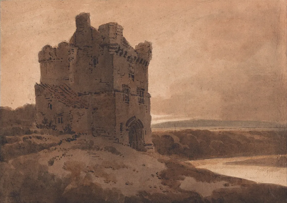 A Border Tower by Thomas Girtin - Canvas Print