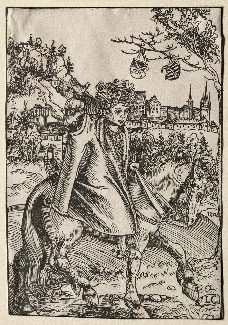A Boy On Horseback by Lucas Cranach the Elder - Canvas Print