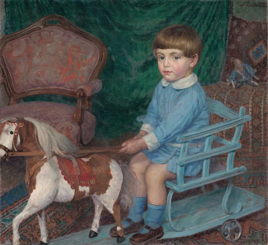 A Boy With A Pony by Ivan Žabota - Canvas Print