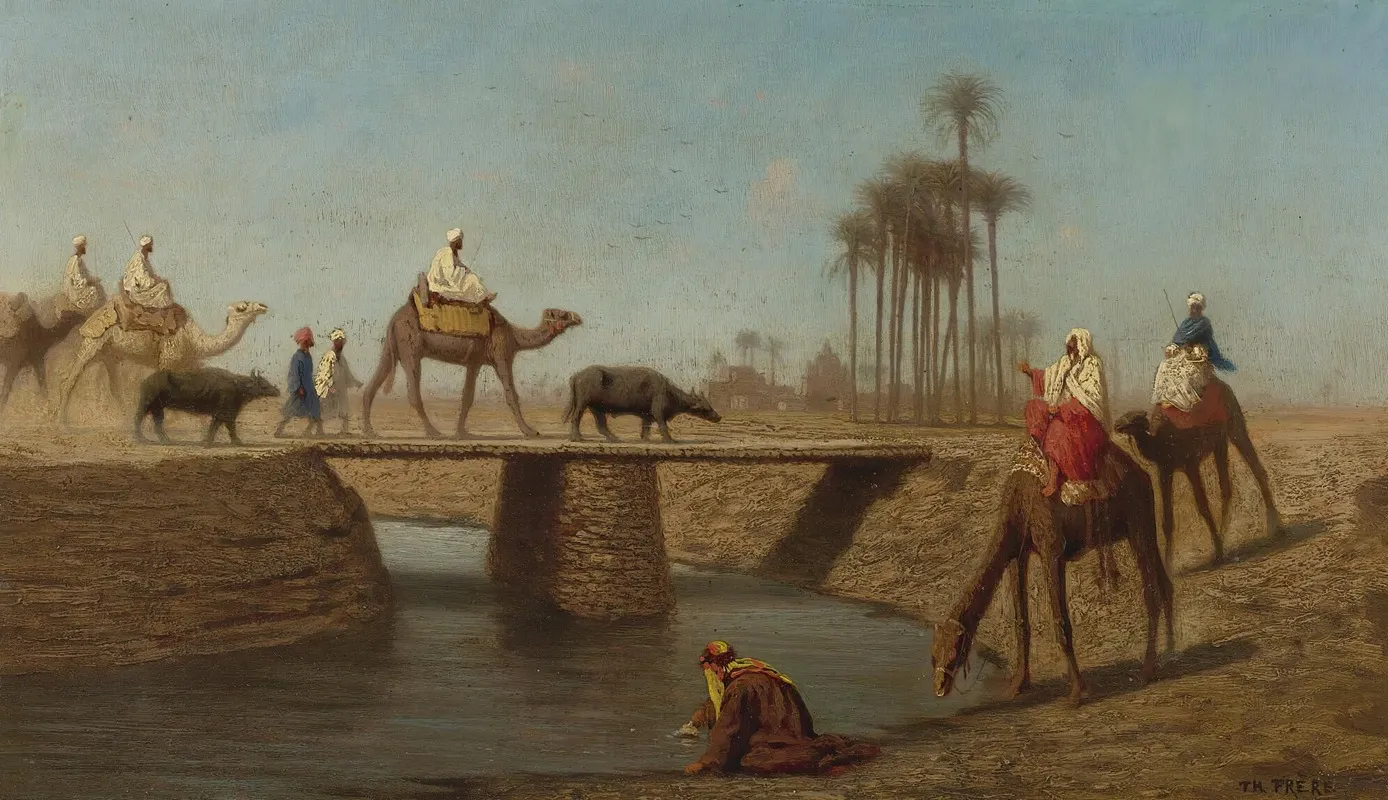 A Bridge High Egypt by Charles Théodore Frère - Canvas Print