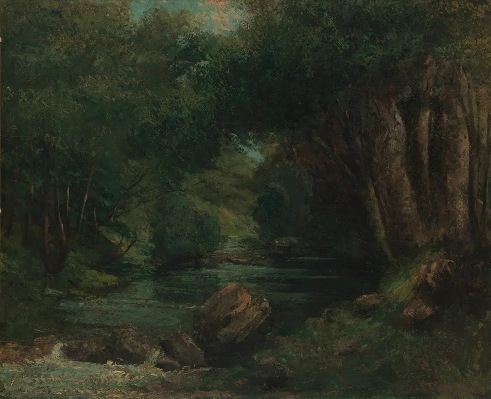 A Brook In The Forest by Gustave Courbet - Canvas Print