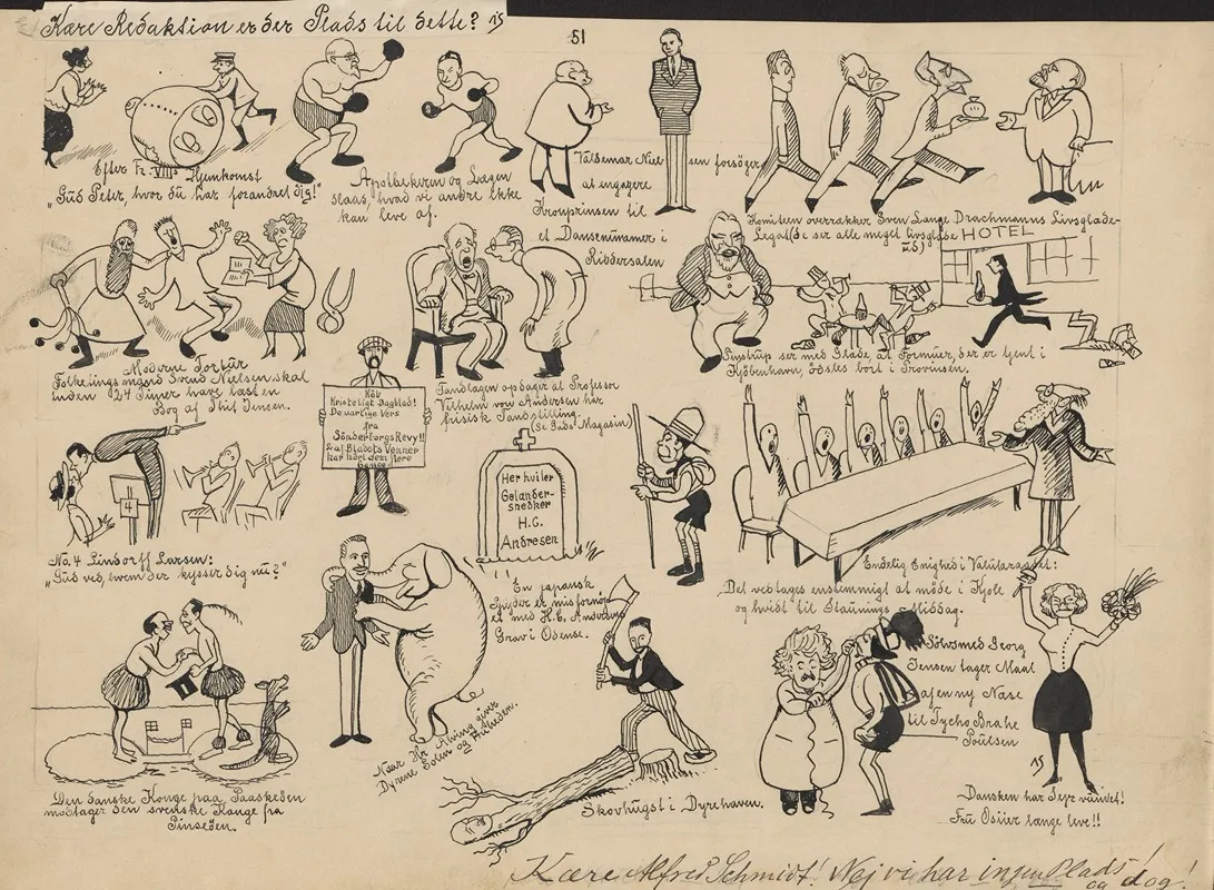 A Bunch Of Small Drawings That Schmidt Would Like To Have Printed In Blaeksprutten