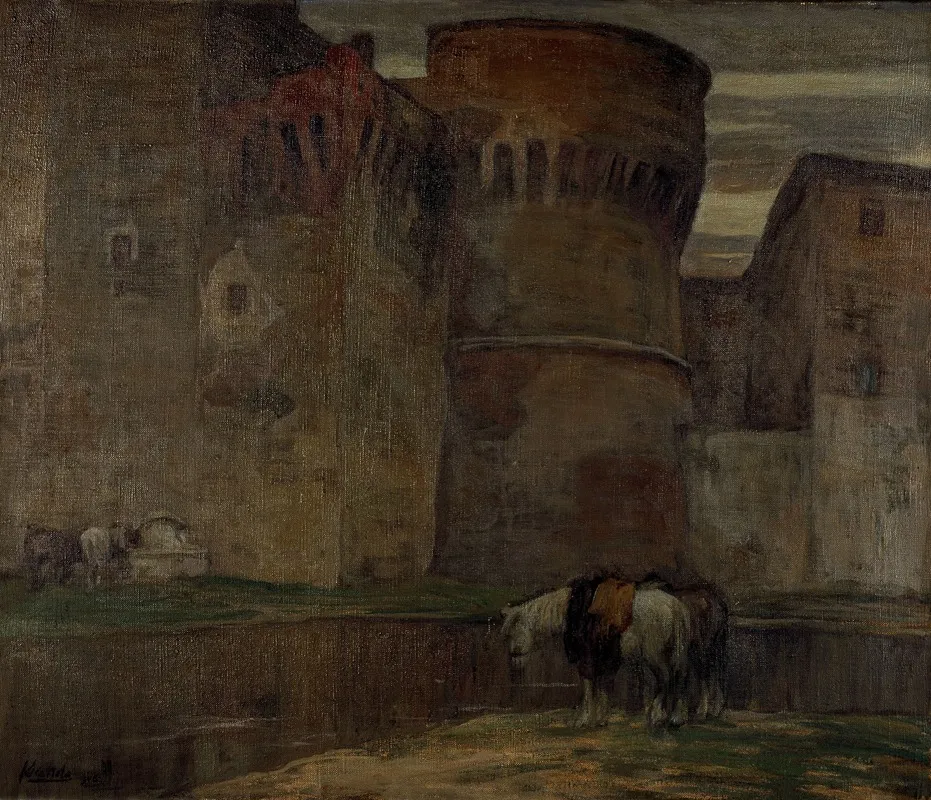 A Castle In Umbria 2 by Ferruccio Scattola - Canvas Print